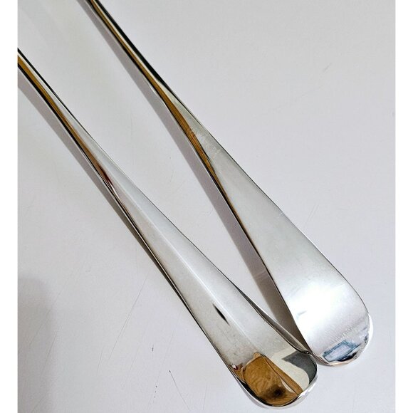 Wm Rogers Large Pierced Serving Spoons 12" set/2 silverplate buffet potlucks - Picture 5 of 7